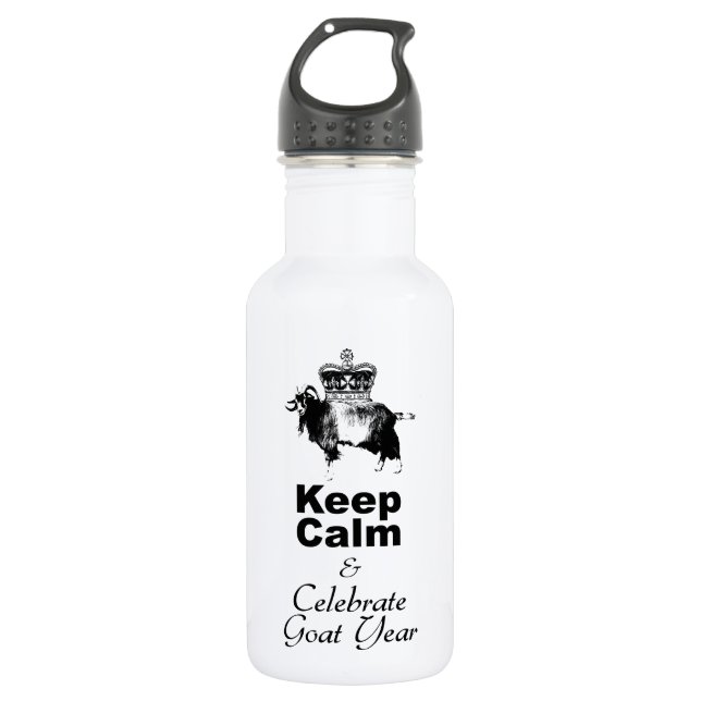 Keep Calm and Celebrate Goat year  Stainless Steel Water Bottle (Front)