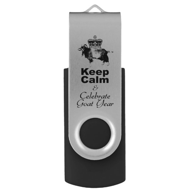Keep Calm and Celebrate Goat year USB 01 Flash Drive (Front Vertical)