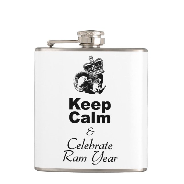 Keep Calm and Celebrate New Year of the Ram Flask (Front)