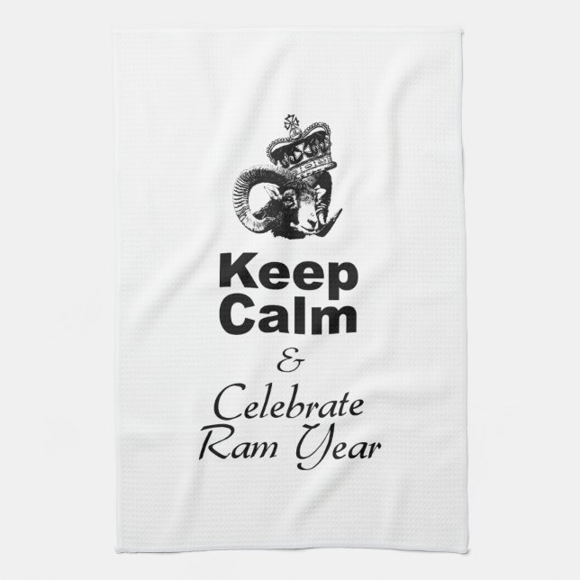Keep Calm and Celebrate Ram Year 2027 KT Kitchen Towel (Vertical)