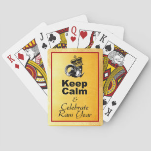 Keep Calm and Celebrate Ram Year 2027 Poker Cards