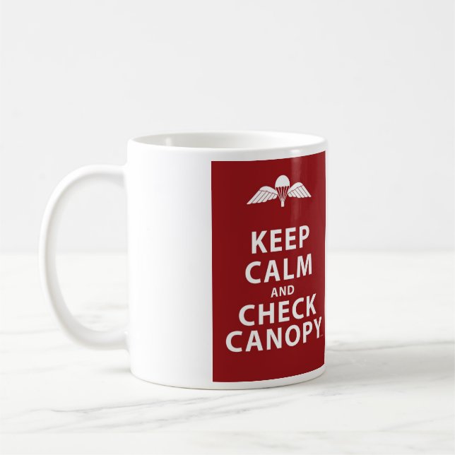 KEEP CALM AND CHECK CANOPY COFFEE MUG (Left)