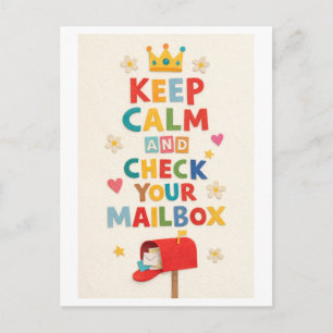 "Keep Calm and Check Your Mailbox" Postcard