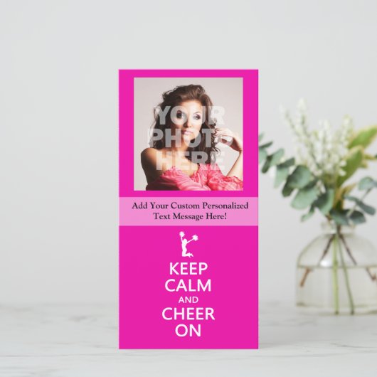 Keep Calm and Cheer On, Cheerleader Pink (Standing Front)