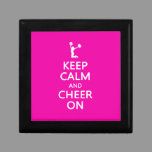 Keep Calm and Cheer On, Cheerleader Pink Jewelry Box