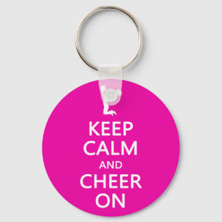 Keep Calm and Cheer On, Cheerleader Pink Keychain