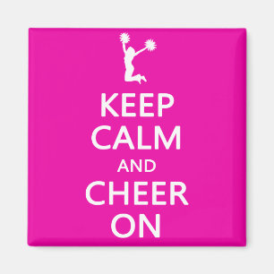 Keep Calm and Cheer On, Cheerleader Pink Magnet