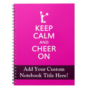 Keep Calm and Cheer On, Cheerleader Pink Notebook