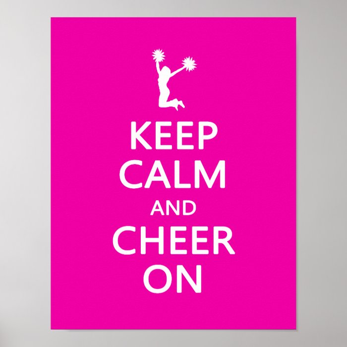 Keep Calm and Cheer On, Cheerleader Pink Print