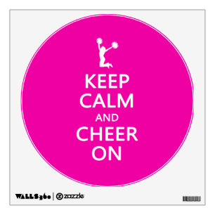 Keep Calm and Cheer On, Cheerleader Pink Wall Decal