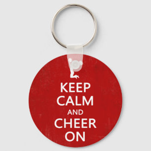 Keep Calm and Cheer On, Cheerleader Red Keychain
