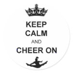 Keep Calm and Cheer on Classic Round Sticker Keep Calm and Cheer on Classic Round Sticker