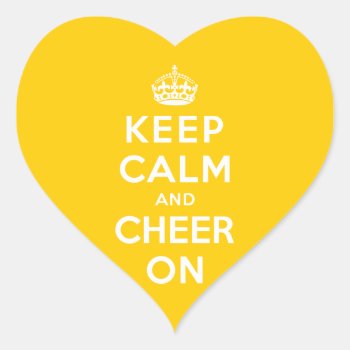 Keep Calm And Cheer On Heart Sticker by keepcalmparodies at Zazzle