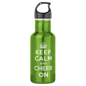 Keep Calm And Cheer On Stainless Steel Water Bottle by keepcalmparodies at Zazzle