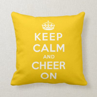 Keep Calm and Cheer On Throw Pillow
