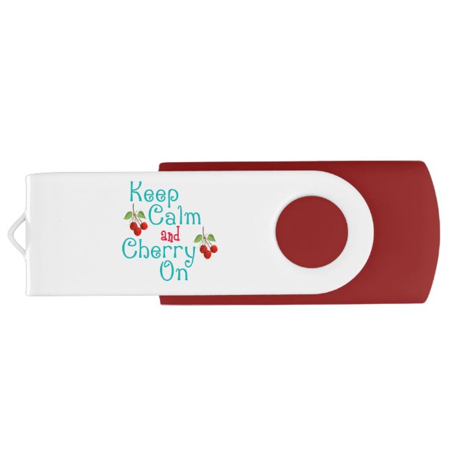 Keep Calm And Cherry On Flash Drive (Back)