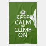 Keep Calm And Climb On (customizable Color) Towel at Zazzle