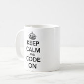 Keep Calm and Code On mug (Front Left)