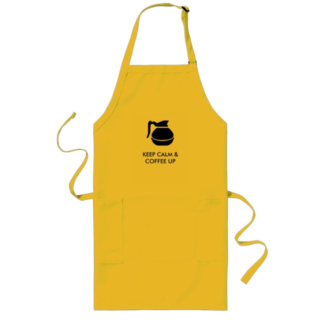 Keep Calm and Coffee Up / Coffee Pot Long Apron (Front)