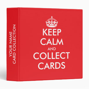 Keep calm and collect cards custom red ring binder