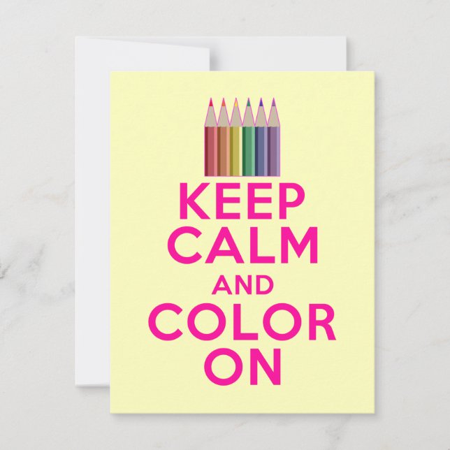 Keep Calm and Color On Invitation (Front)