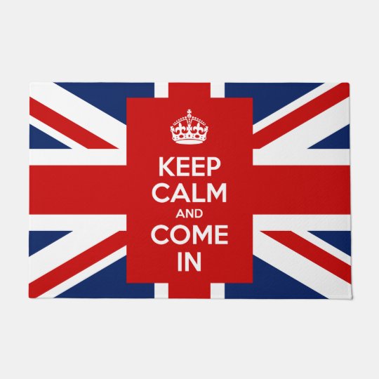 Keep Calm And Come In With Uk Flag Union Jack Doormat