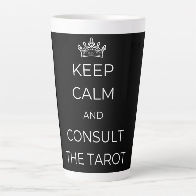 Keep Calm and Consult the Tarot Latte Mug (Front)