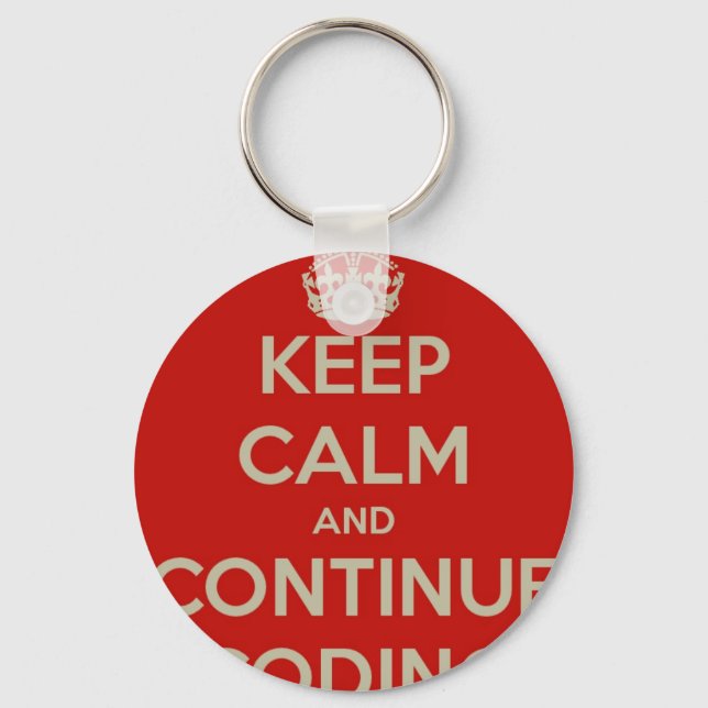 Keep Calm and Continue Coding Keychain (Front)
