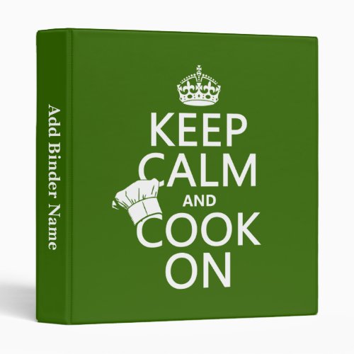 Keep Calm and Cook On Binder