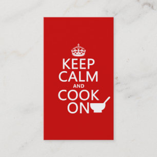 Keep Calm and Cook On Business Card