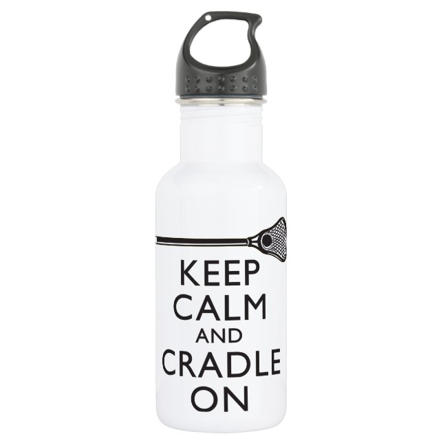 Keep Calm And Cradle On Lacrosse Stainless Steel Water Bottle (Front)