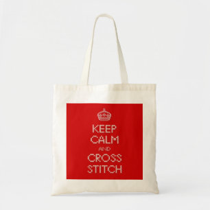Keep Calm and Cross Stitch Tote Bag