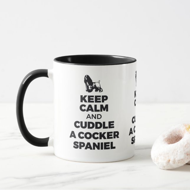 Keep Calm And Cuddle A Cocker Spaniel Mug (With Donut)