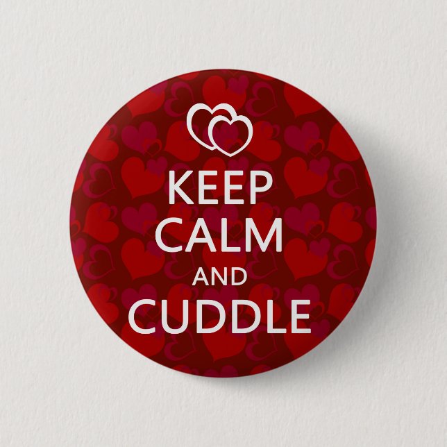 Keep Calm and Cuddle Button (Front)