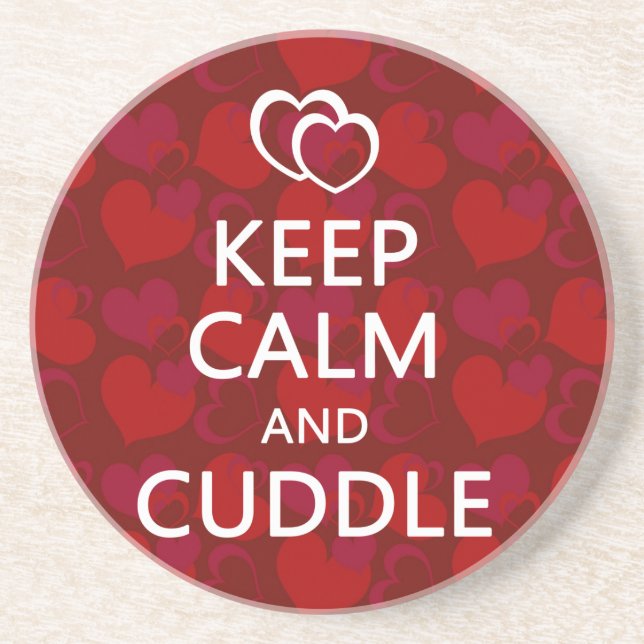 Keep Calm and Cuddle Drink Coaster (Front)