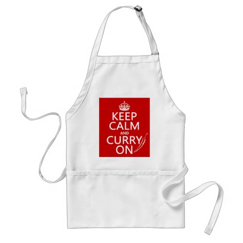 Keep Calm and Curry On Adult Apron