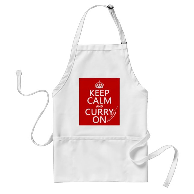 Keep Calm and Curry On Adult Apron (Front)