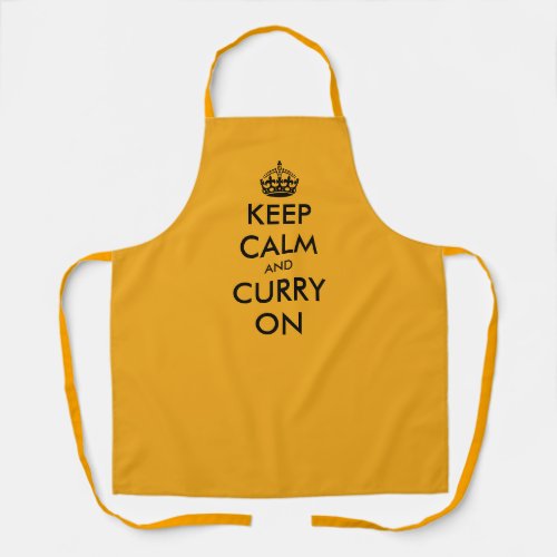 Keep calm and curry on funny kitchen cooking apron