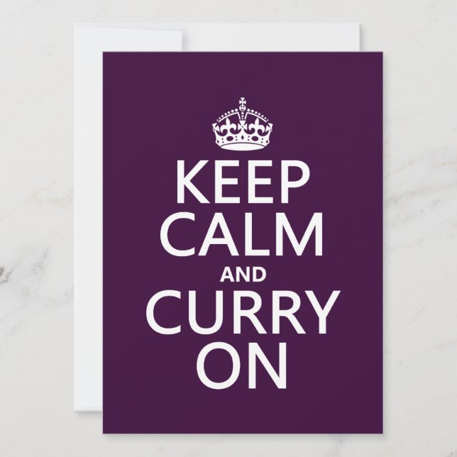 Keep Calm and Curry On Invitation (Front)