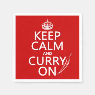 Keep Calm and Curry On Napkins