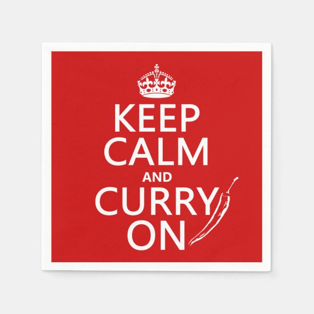 Keep Calm and Curry On Napkins (Front)