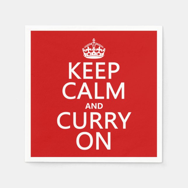Keep Calm and Curry On Napkins (Front)