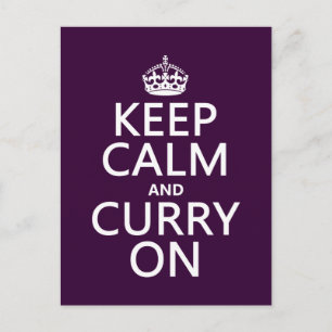 Keep Calm and Curry On Postcard