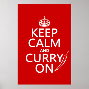 Keep Calm and Curry On Poster