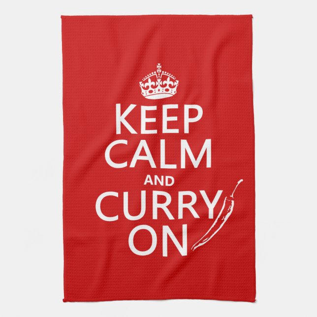 Keep Calm and Curry On Towel (Vertical)