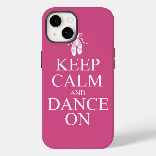 Keep Calm and Dance On Ballerina Shoes Pink Case-Mate iPhone Case (Back)