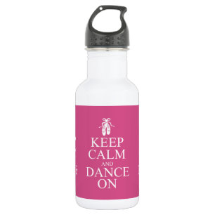Keep Calm and Dance On Ballerina Shoes Pink Stainless Steel Water Bottle
