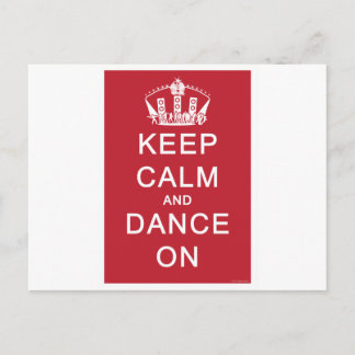 Keep Calm and Dance On (Red) Postcard