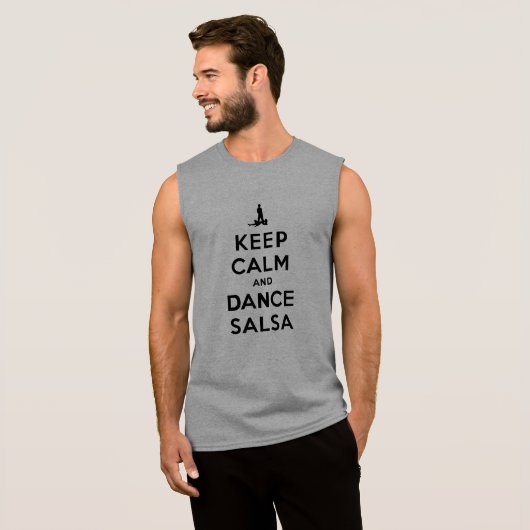 Keep Calm and Dance Salsa Sleeveless Shirt (Front Full)