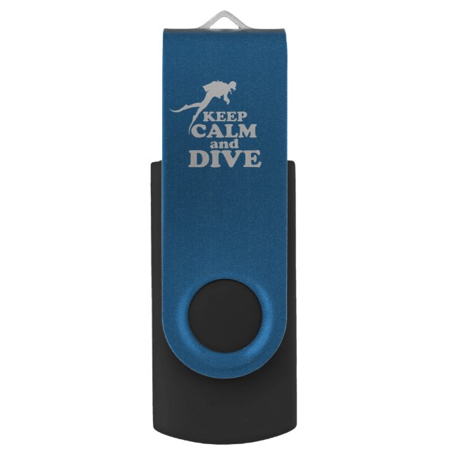 Keep calm and dive flash drive (Front Vertical)